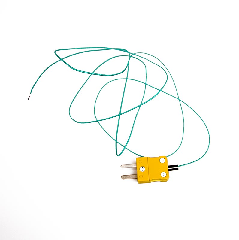 Sonde de température NiCr-Ni GTF300, pour GTH1150, pour four, -65°C à +300°C, 1 pce - Mesures en quelques secondes dans l'air, les gaz, les liquides et pour les surfaces les plus petites Les fils de thermocouple isolés au téflon d'une longueur de 1 mètre sont raccordés à l'appareil de mesure Art 20073 Thermomètre numérique à secondes- GTH1150 au moyen de fiches plates