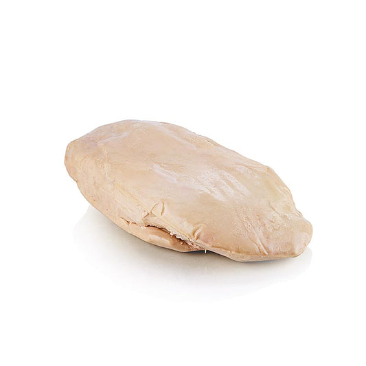 Foie gras d'oie, entier, dénervé, Europe de l'Est, environ 600 g - Produit de haute qualité pour la préparation de foie gras brûlé, flan, terrine ou pralinés. La veine principale retirée permet d'économiser des étapes de travail, une santé animale optimale pour une qualité culinaire.