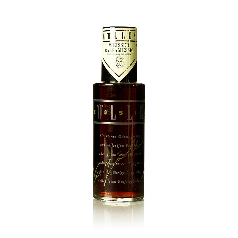 Le vinaigre blanc balsamique de vin Gölles Vaporisateur, 6% d'acidité, 125 ml, fermenté à partir de Grüner Veltliner, confère aux mets délicats un assaisonnement délicat.