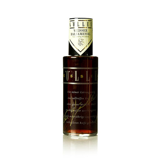 Le vinaigre blanc balsamique de vin Gölles Vaporisateur, 6% d'acidité, 125 ml, fermenté à partir de Grüner Veltliner, confère aux mets délicats un assaisonnement délicat.