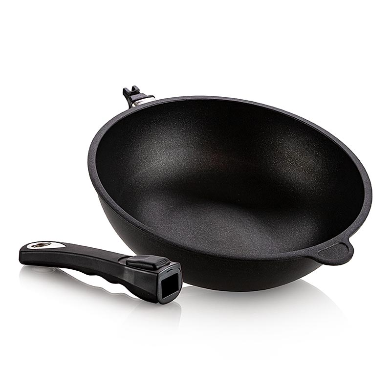 AMT Gastroguss, Poêle pour wok, ø 28cm, 11cm de haut, avec poignée amovible, 1 pce