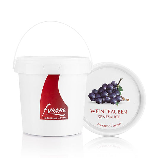 Furore - Sauce aux raisins et à la moutarde, 1,3 kg : accompagnement idéal pour les pâtés, les terrines et les fromages, confère aux sauces au vin rouge foncé une note particulière avec une légère douceur et des notes aromatiques