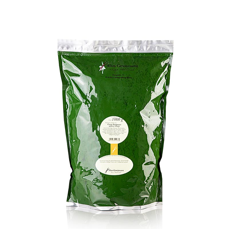 Paquet de 1kg de poudre de curry Anapurna de l'ancien office des épices, moyennement épicé, idéal pour les currys indiens traditionnels, polyvalent pour les cuisiniers amateurs et professionnels, donne de la profondeur et de la complexité à vos plats, connu pour sa qualité exceptionnelle