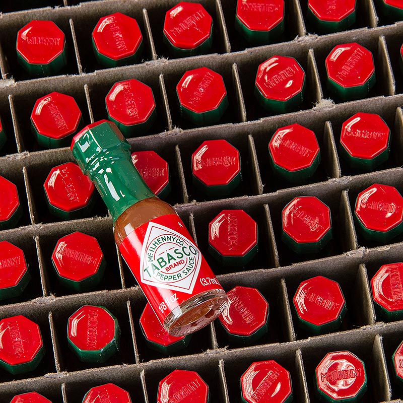 Tabasco, rouge, piquant, mini-flacon, McIlhenny, 533 ml, 144 x 3,7 ml : Condiment au poivre épicé pour une utilisation polyvalente en cuisine
