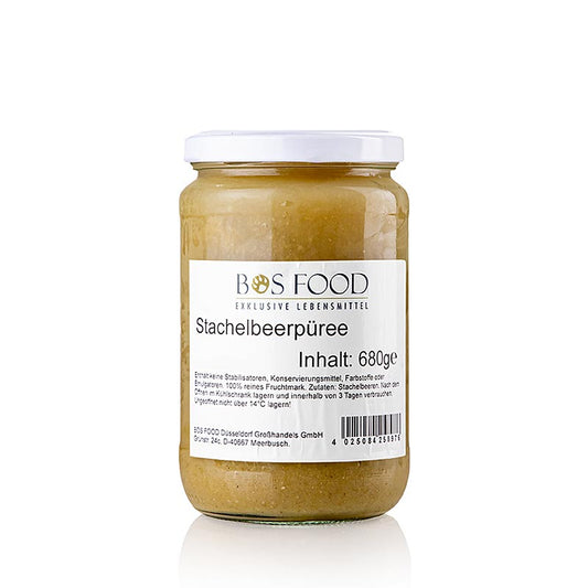 Purée de groseilles à maquereau 100% finement passée, idéale pour aromatiser les desserts, les sauces ou les salades, sans conservateurs ni autres additifs.