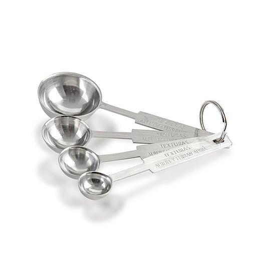 Jeu de cuillères à mesurer en acier inoxydable dans les unités de mesure 1,25 ml, 2,5 ml, 5 ml et 15 ml