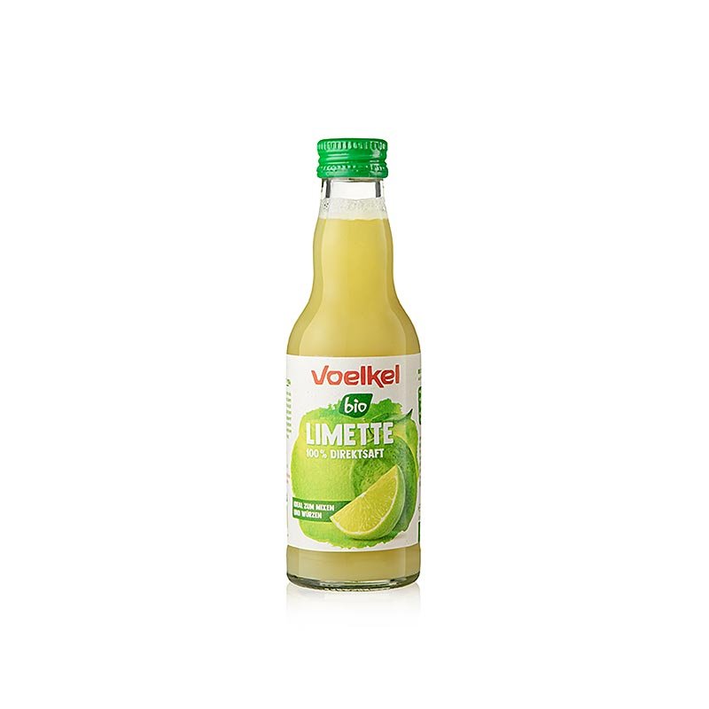 Jus de citron vert, 100 % pur jus, sans sucre ajouté, Voelkel, BIO, 200 ml | Café, thé, boissons sans alcool | thungourmet
