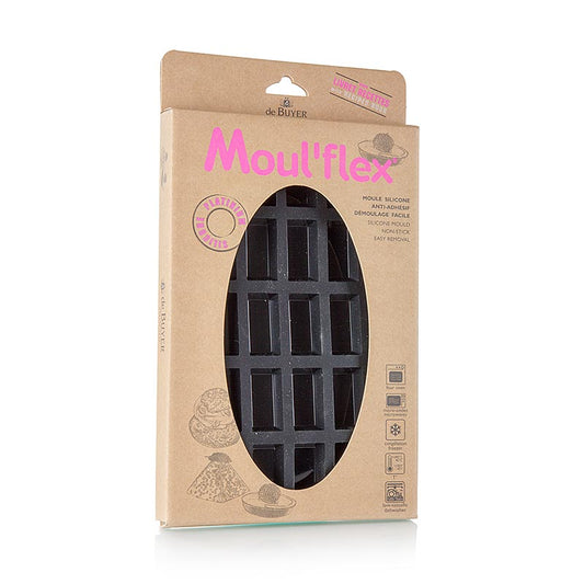 Moule à pâtisserie en silicone Moul'flex pour mini-financiers, 25 pièces, 49x26mm, 11mm de haut, 17,5x30cm