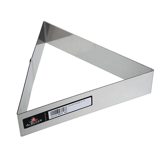 Cadre triangulaire en acier inoxydable, 20 cm de côté, 4,5 cm de haut, idéal pour découper et dresser des plats
