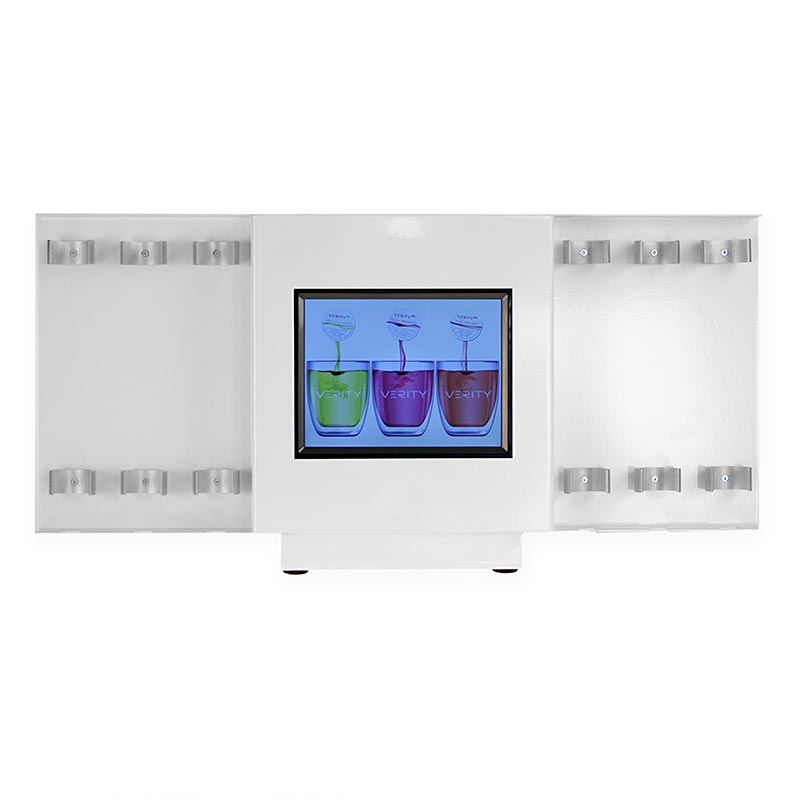 Distributeur de capsules pour 6 tubes de capsules, avec écran TFT pour la présentation du produit, 1 pièce - idéal pour la présentation et l'organisation des capsules dans un cadre professionnel