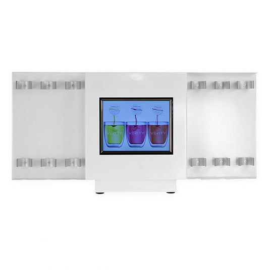 Distributeur de capsules pour 6 tubes de capsules, avec écran TFT pour la présentation du produit, 1 pièce - idéal pour la présentation et l'organisation des capsules dans un cadre professionnel