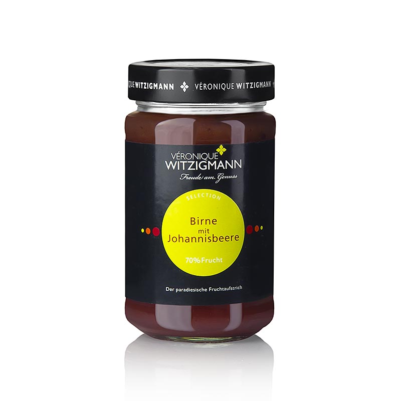 Pâte à tartiner aux fruits Poire et groseille de Véronique Witzigmann, 225 g, cuite à la main et préparée avec les meilleurs fruits et épices Idéale avec du fromage, des noix ou du pain noir