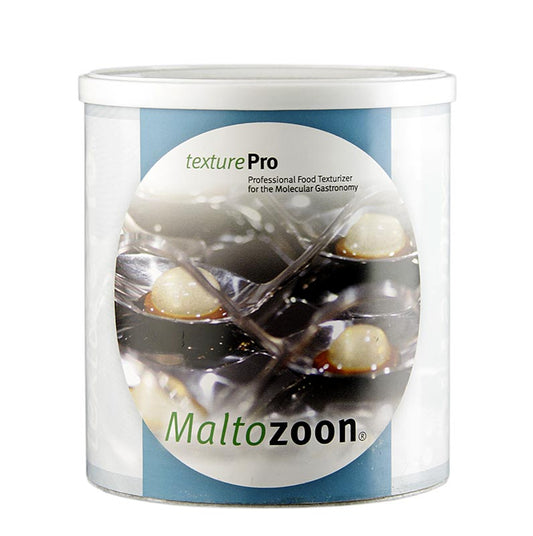 Maltozoon (maltodextrine d'amidon de maïs), Absorption/support, Biozoon, 300 g - Amidon modifié de fécule de pomme de terre, faible pouvoir sucrant, neutre en goût, convient comme support de goût et pour absorber les graisses et les huiles, peut être utilisé pour la fabrication de pâtisseries légères et savoureuses, convient pour fariner le foie gras avant la cuisson