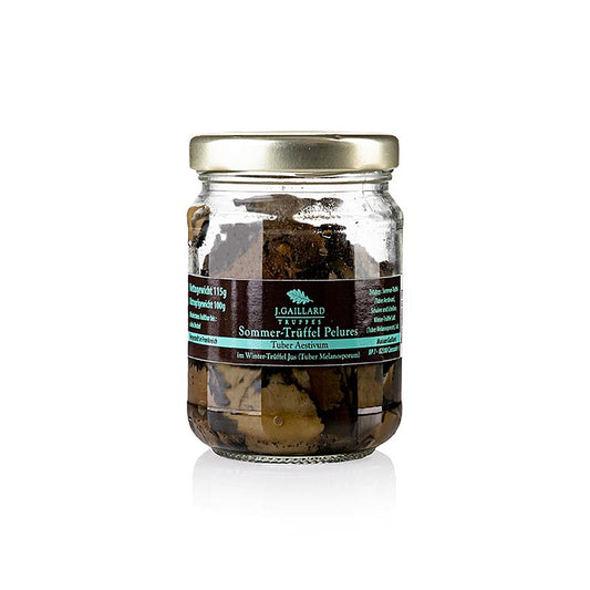 Truffes d'été Pelures, coques/disques de truffes, dans un jus de truffes d'hiver, Gaillard, 115 g
