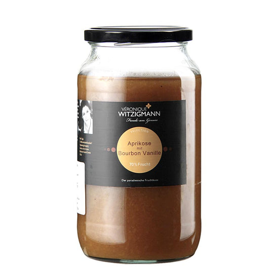 Pâte à tartiner à l'abricot et à la vanille Bourbon - 1 kg, cuite à la main avec les meilleurs fruits et épices, par Véronique Witzigmann