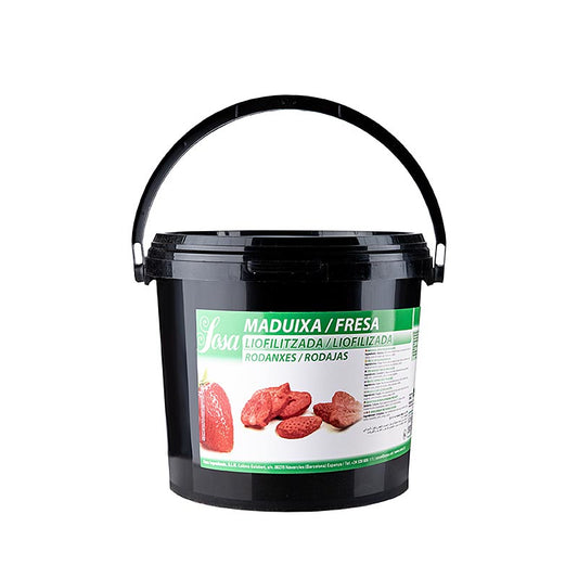 Fraises lyophilisées en tranches (39468) de Sosa, connu pour ses aides à la pâtisserie de haute qualité, arôme de fraise parfaitement conservé
