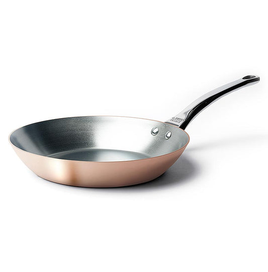 Poêle à induction ronde deBUYER Prima Matera en acier inoxydable au cuivre, diamètre 24 cm, 1 pièce - poêle de haute qualité pour les cuisinières à induction
