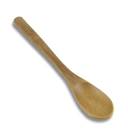 Cuillère à café réutilisable en bambou, lavable au lave-vaisselle, brun foncé, 16cm de long, 25 pcs.