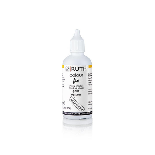 Colorant alimentaire liquide, jaune, 7702, Ruth, 90 g - Produit très concentré pour colorer les confiseries et les desserts, dosage environ 3g : 1000g