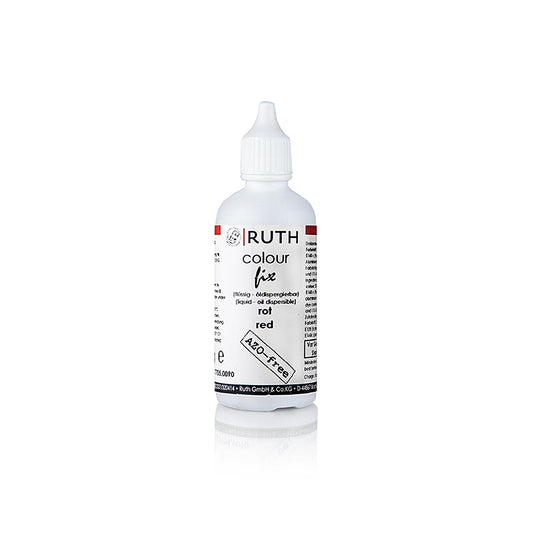 Colorant alimentaire liquide rouge, 7705 de Ruth, 90 g, très concentré pour colorer les sucreries, les décorations, les enrobages, les pâtisseries, les glaces et les desserts, dosage environ 3g:1000g