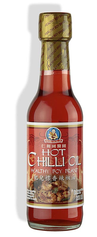 Huile de chili, assaisonnée de sauce soja et de crevettes, Healthy Boy, 250 ml