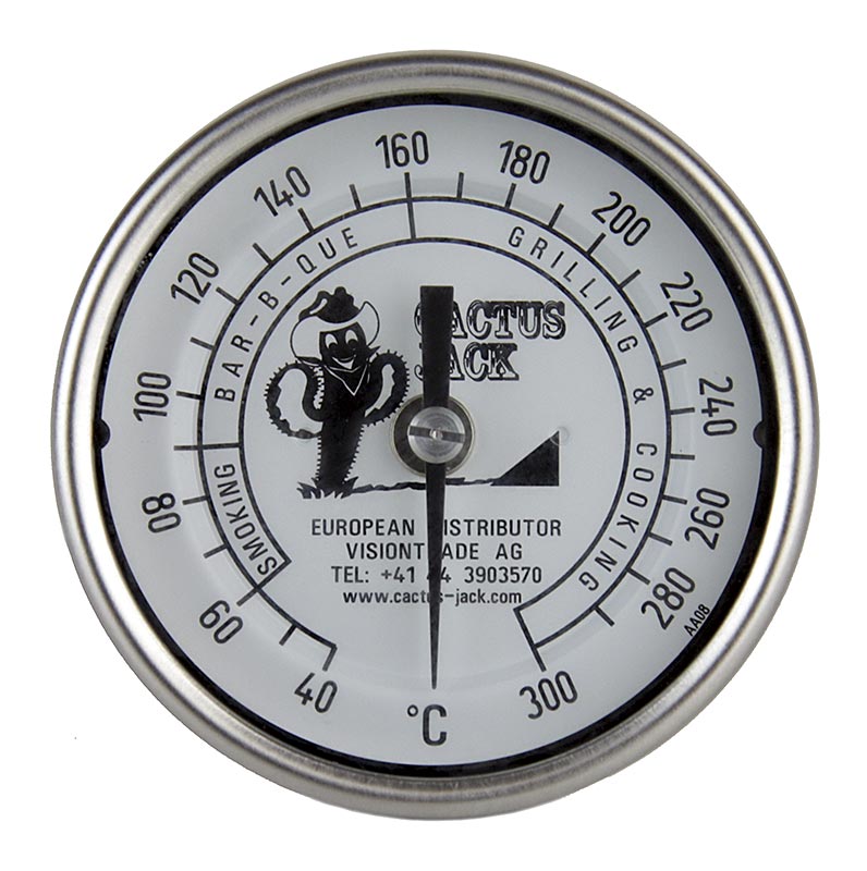 Accessoires - Thermomètre, avec filetage, en acier inoxydable, pour tous les modèles de fumoirs, 1 pièce