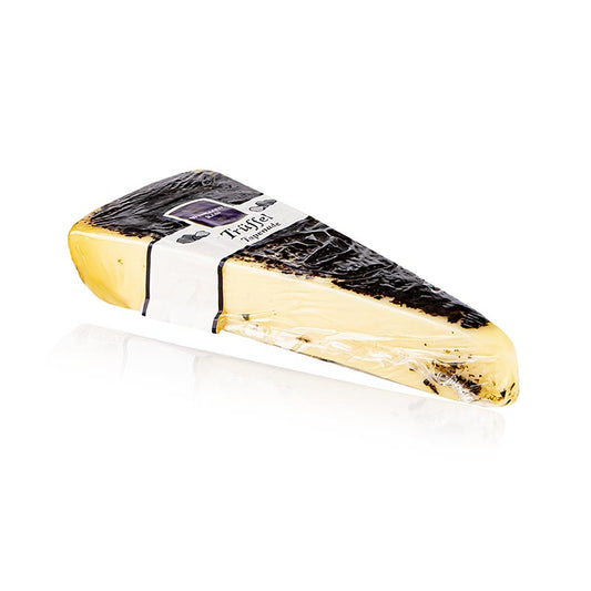 Emballage de Wijngaard Affine, fromage affiné à la truffe d'été, 150 g, fabriqué dans une fromagerie traditionnelle avec des caves spéciales pour l'affinage du fromage, connu pour son goût doux, plein et crémeux.