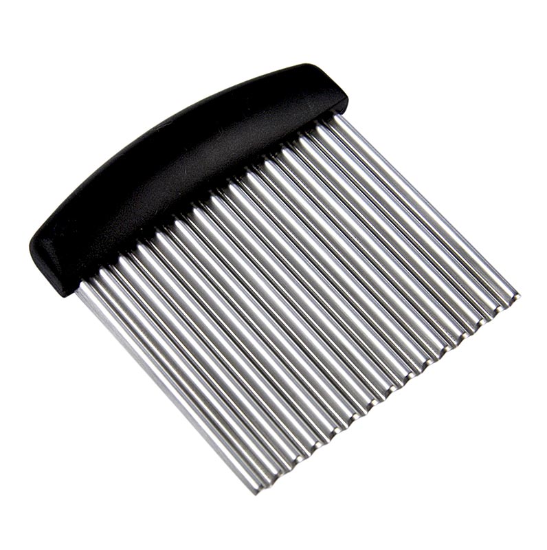 Couteau à onduler, 9,5cm de long, 9,5cm de large, en acier inoxydable, avec manche en plastique
