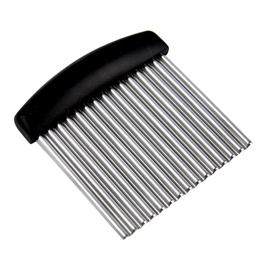 Couteau à onduler, 9,5cm de long, 9,5cm de large, en acier inoxydable, avec manche en plastique