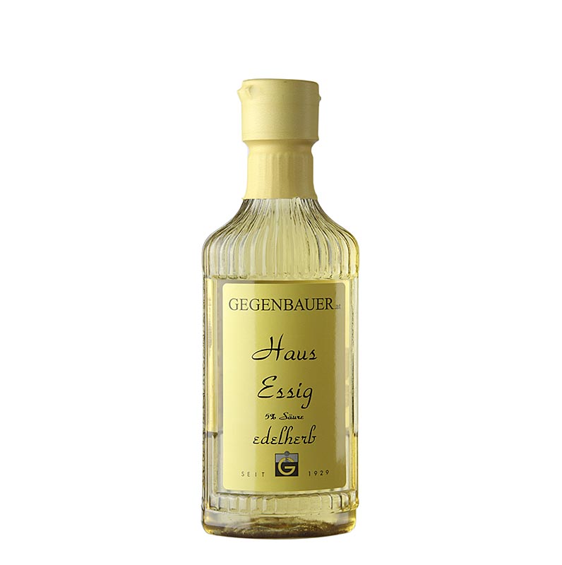 Vinaigre maison brun clair à l'arôme doux et épicé, produit par une ancienne vinaigrerie viennoise