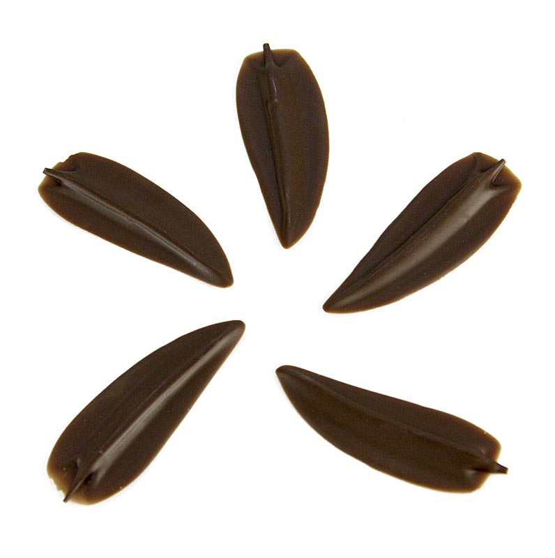 Garniture en chocolat Elegance en forme de feuille pour les desserts, la crème, la glace ou les gâteaux, 245 g, lait entier, 160 pièces
