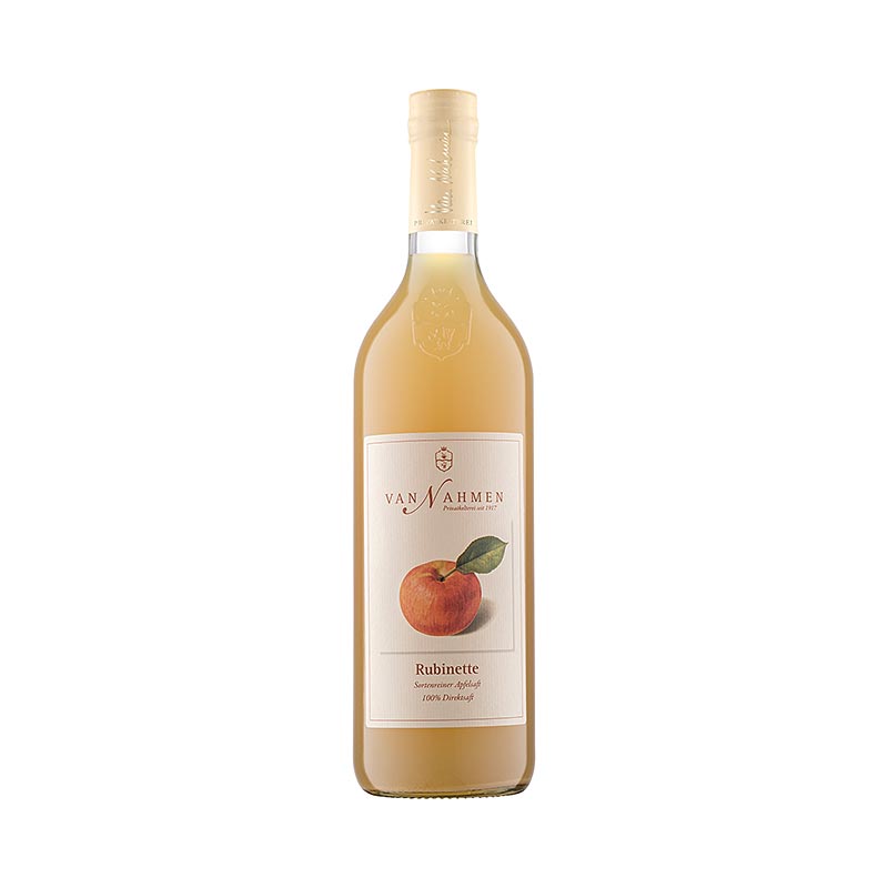 Jus de pomme Rubinette monovariétal, 100% pur jus, 750 ml de van Nahmen Pommes aromatiques du verger Baumann Pas d'additifs Variétés de fruits traditionnelles