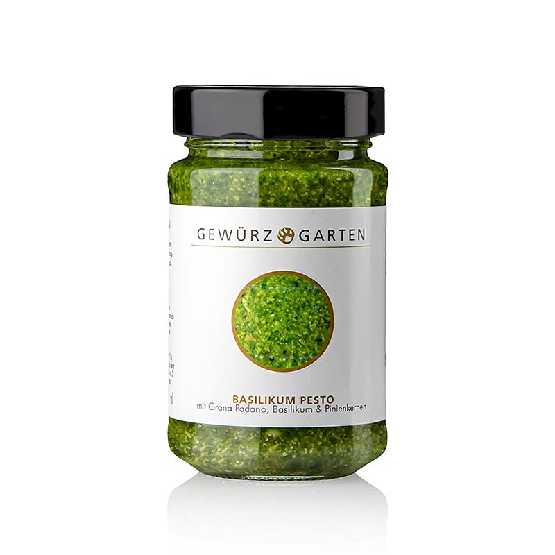 Gewürzgarten Pesto au basilic, avec basilic, pignons de pin, grana padano, 225 ml