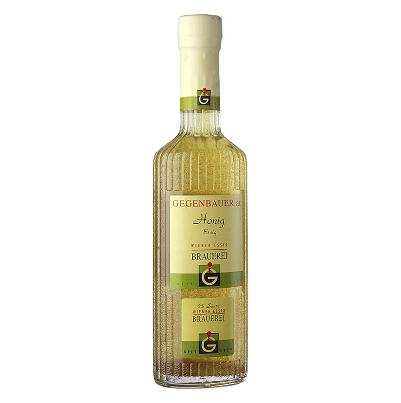 Vinaigre de miel, 5% d'acidité, 250 ml - Le miel de sarrasin de haute qualité confère à ce vinaigre doux et aromatique son arôme fin unique Idéal pour affiner les sauces, pour le poisson cru, le carpaccio, les légumes blanchis et le fromage de chèvre frais