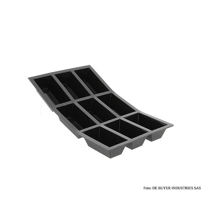 Moule à pâtisserie deBUYER Moul'flex, 9 moules à cake rectangulaires, 3 x 8 cm, hauteur 3 cm, 17,5 x 30 cm, 1 pièce | Non alimentaire / Quincaillerie / Accessoires pour barbecue | thungourmet