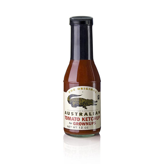 Tomato ketchup piquant au jalapeno de The Original Australian, 355 ml, assaisonné d'ingrédients de qualité, sans conservateurs ni exhausteurs de goût, parfait pour les hot-dogs, hamburgers, omelettes, saucisses et frites