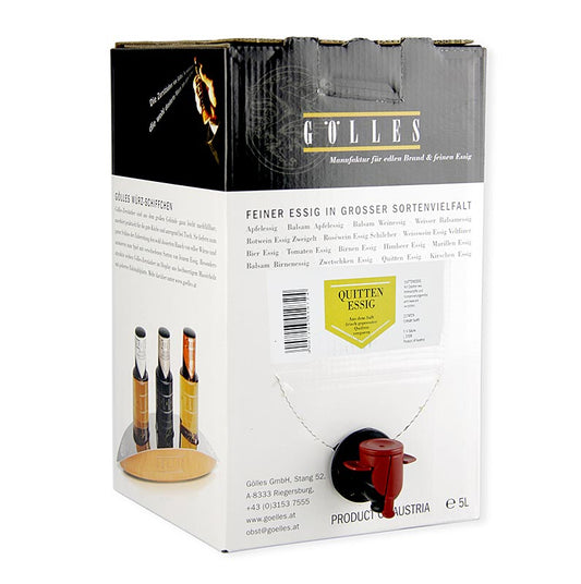 Gölles Vinaigre de coing, 5% d'acidité, 5 l - Vinaigre de tomate, produit à partir de plus de 1200 variétés de tomates, mûrit sous le soleil du Seewinkel dans le Burgenland pour atteindre une densité de goût parfaite