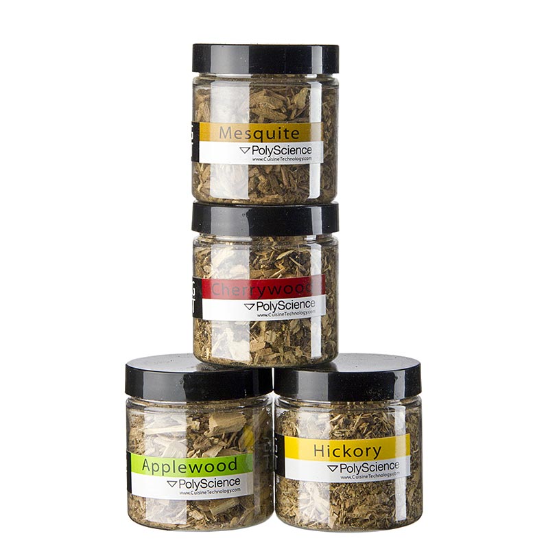 Assortiment de copeaux de bois pour les pipes à fumer : Pomme, hickory, cerise, mesquite, 128 g, 4 pcs pour affiner les aliments
