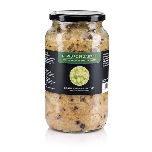 Chutney de Porto aux poires, noix, gingembre et fèves de cacao, 900 ml - Création délicieuse et exceptionnelle pour les rôtis froids et la soupe de pommes de terre