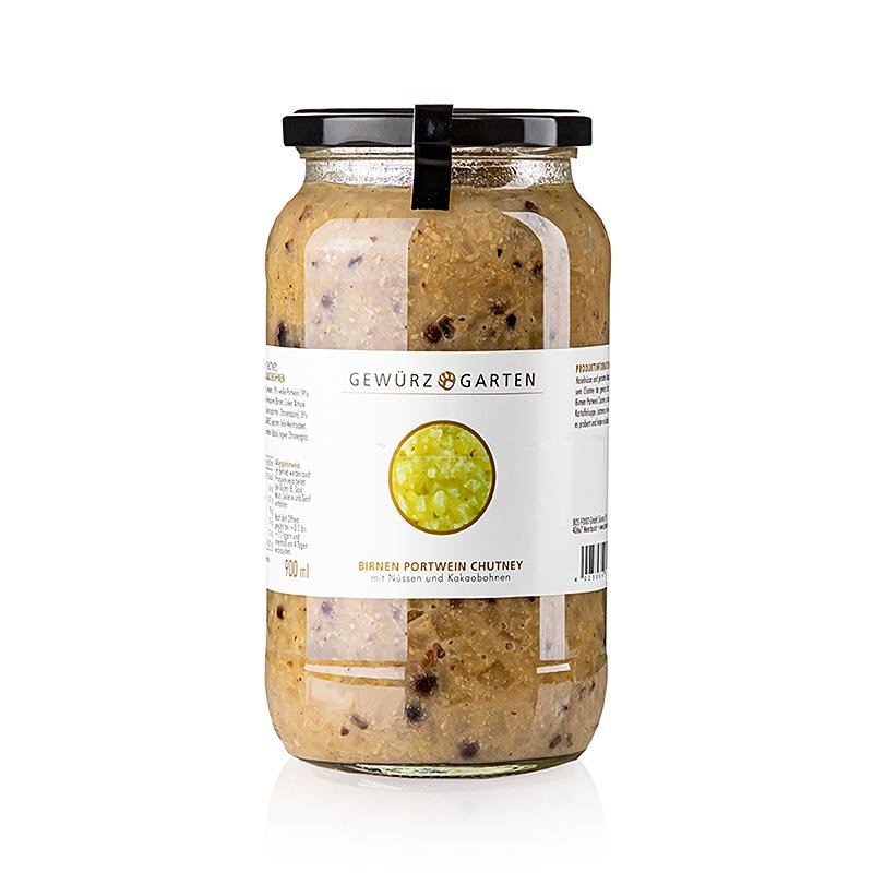 Chutney Gewürzgarten au porto, avec des noix, du gingembre et des fèves de cacao, 900 ml | Sauces, soupes, fonds | thungourmet