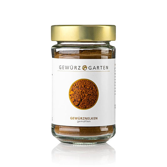 Clous de girofle moulus, goût aromatique, brûlant et piquant, utilisés comme ingrédient d'assaisonnement pour les saucisses, les pâtés, les desserts et le vin chaud.