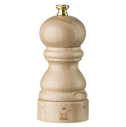Peugeot Moulin à sel PARIS U'SELECT, hauteur 12cm, réglable, hêtre naturel, 1 pc - Illustration d'un moulin à sel Peugeot de la gamme PARIS avec technologie U'SELECT pour le réglage de la mouture