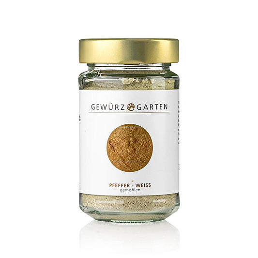 Gewürzgarten Poivre, blanc, moulu, 120 g - Utilisation dans les sauces claires, les soupes, les bouillons, les marinades de poisson et de viande
