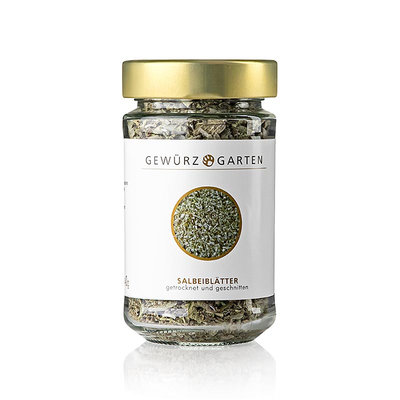 Feuilles de sauge séchées et coupées, 40 g - Condiment puissant et aromatique pour la viande, les pâtes et le thé Aide en cas de maux de gorge et de digestion
