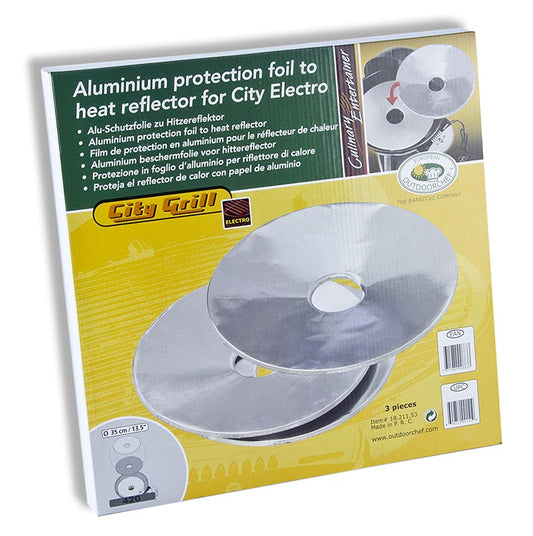 Film de protection en aluminium pour le réflecteur de chaleur du City Grill Electro - dirige les graisses et les marinades qui s'égouttent dans le bac de récupération des graisses