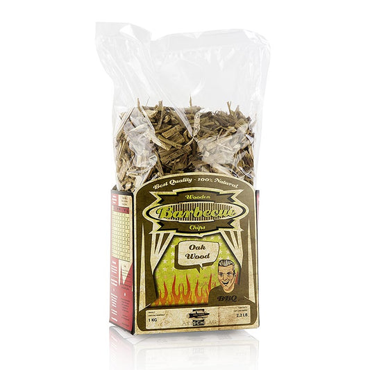 Chips de fumage en bois de chêne (Oak) pour des arômes de fumée épicés lors des grillades