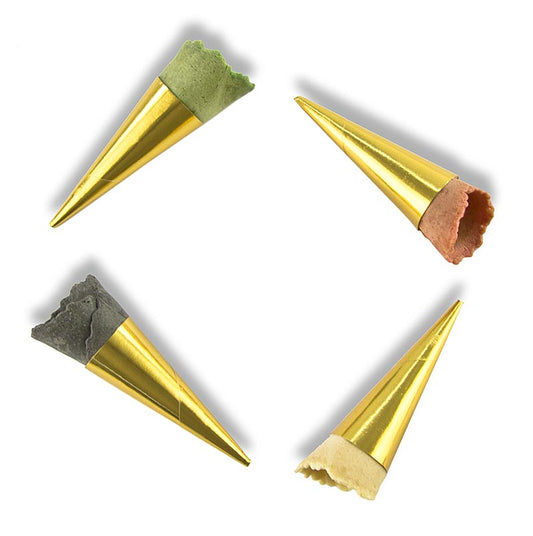 Mini-cornets or, neutre, rouge, vert, noir, ø 2,5x7,5cm, 1,3 kg, 180 pc