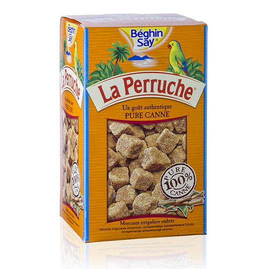 Sucre brun en morceaux La Perruche, pur sucre de canne, parfait pour le café et le thé Fabriqué à La Réunion dans l'océan Indien