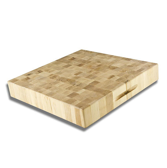 Planche à découper en bois d'érable, 46x46x7,5cm, fabriquée par John Boos & Co dans l'Illinois, USA, depuis 1887