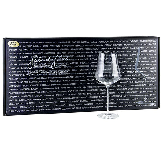 Handcrafted 510 ml GABRIEL-GLAS© GOLD-Edition verres à vin en boîte cadeau